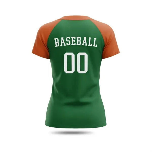 Women's Sublimation 2-Button Baseball Jersey-200G Interlock