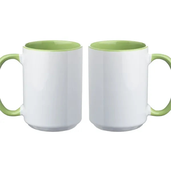 15 oz. Glossy Two-Tone Custom Photo Mug