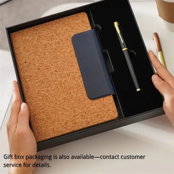 Office school eco-friendly cork cover lined journal notebook
