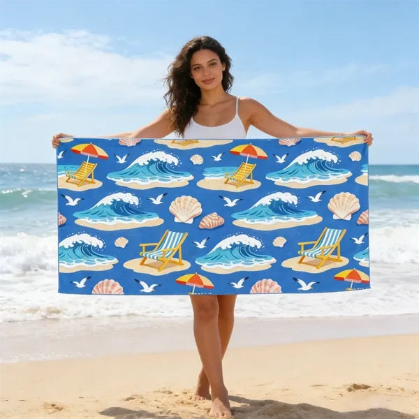 60"x30" Full Color Microfiber Sandproof Beach Towel