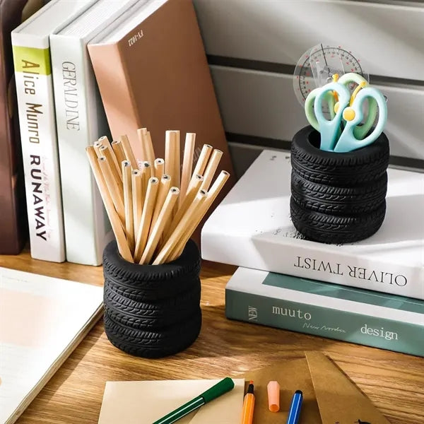 Tire-shaped pen holder creative desktop storage