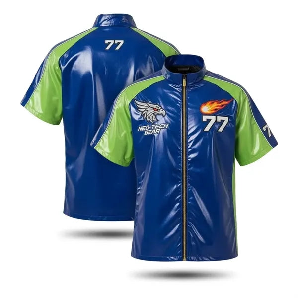 Premium ShortSleeve FullZip Bright Film Baseball Windbreaker