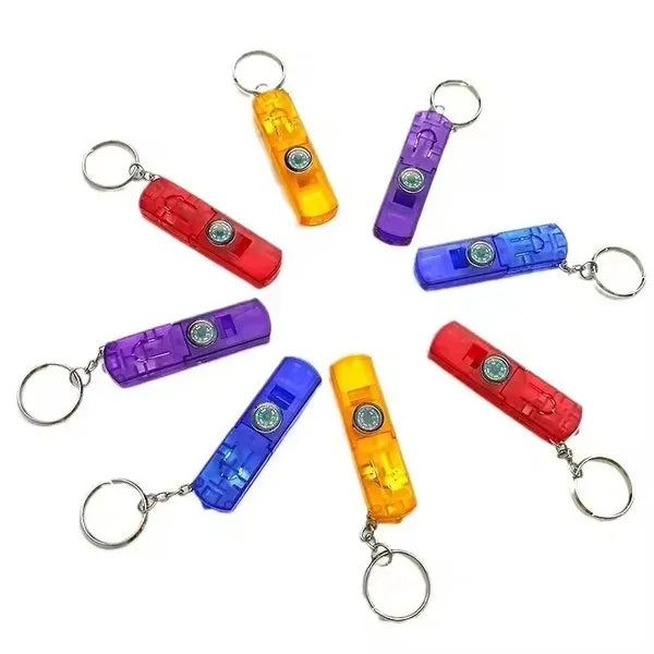 Keychain with Whistle, Compass, & LED Light