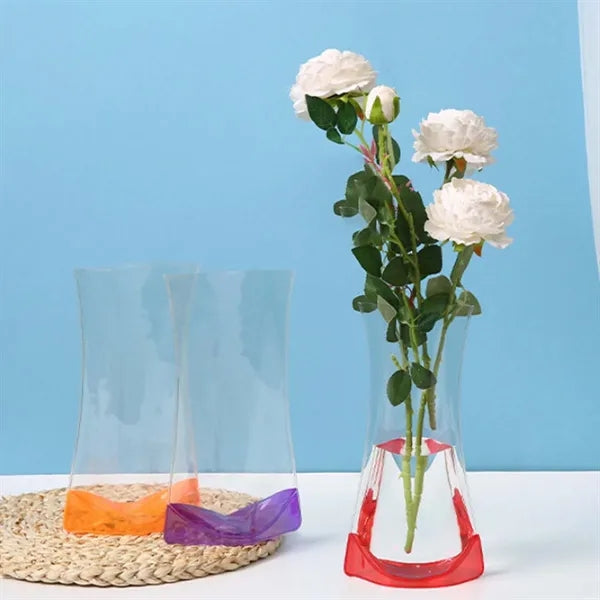 Bedroom wedding clear flower bouquet bag PVC folding vase