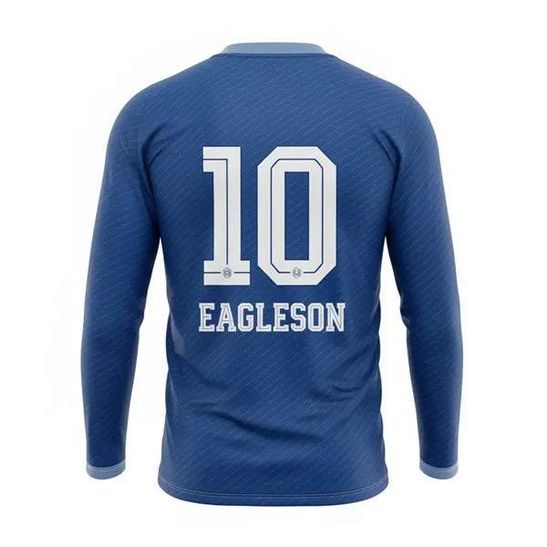 Full Color Birdseye Mesh Long Sleeve Soccer Jersey 160G