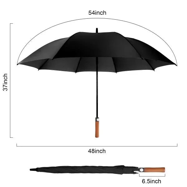 Auto Open Golf Umbrella with Wooden Handle
