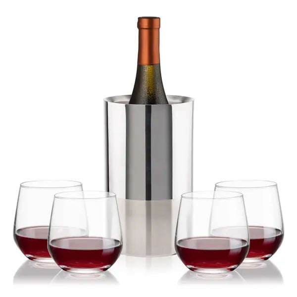 Catania Wine Cooler & Garland Stemless Wine Set