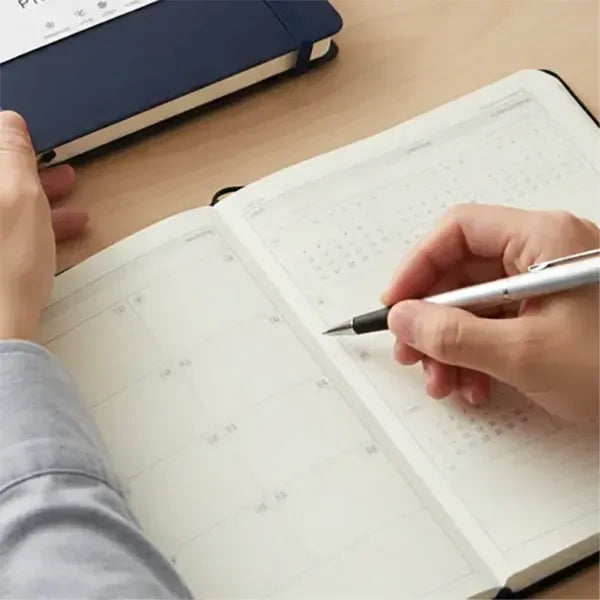 A5 Notebook Planner with Leather Hardcover