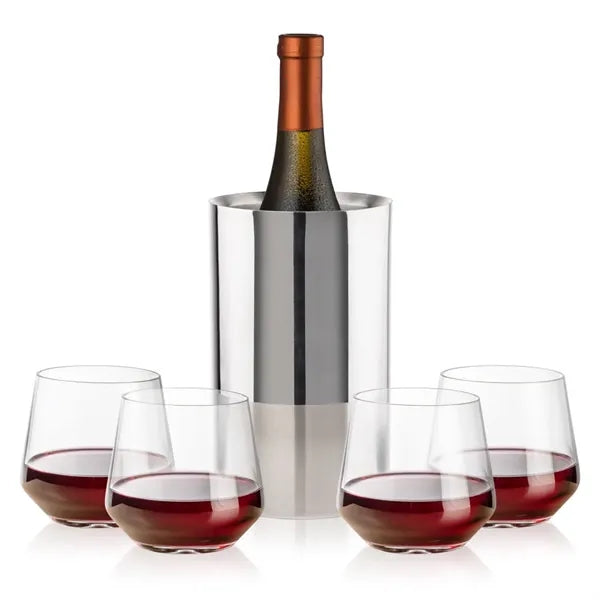 Catania Wine Cooler & Sturgis Stemless Wine Set