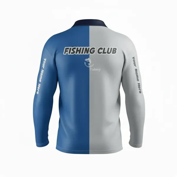 Long Sleeve Fishing Polo T-Shirt Ice-Silk Interlock UPF