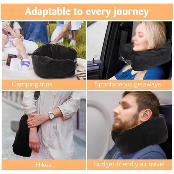 U-shaped pillowcase travel pillow stuffable with clothes
