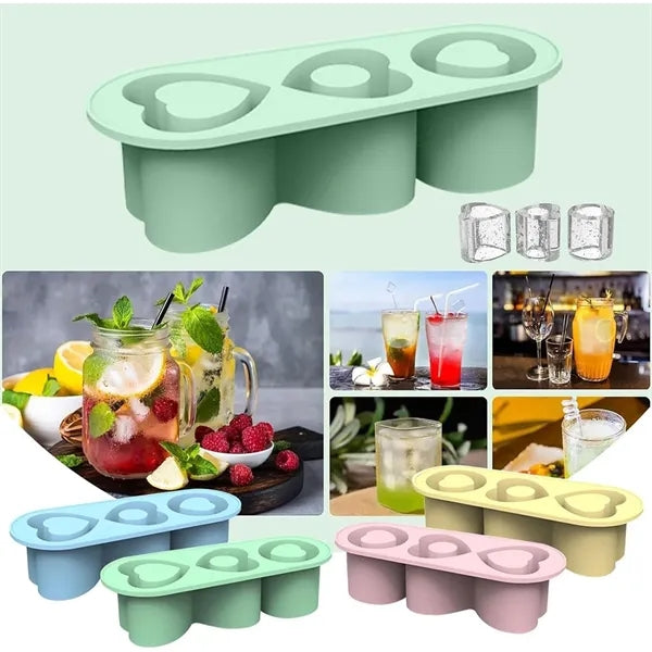 Durable tumbler cup heart shaped silicone ice cube tray mold