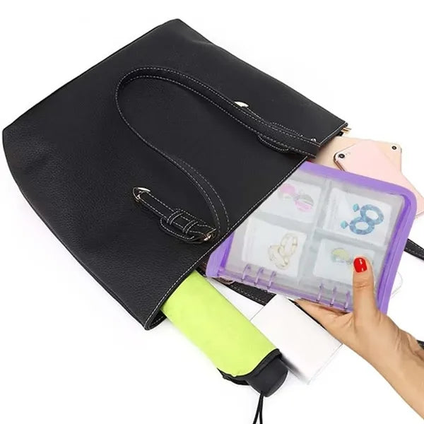 Clear Zippered Travel Jewelry Organizer Earring Storage Book