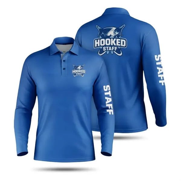 Sublimated 165G Henley Long Sleeve Fishing Shirt UPF50 Mesh