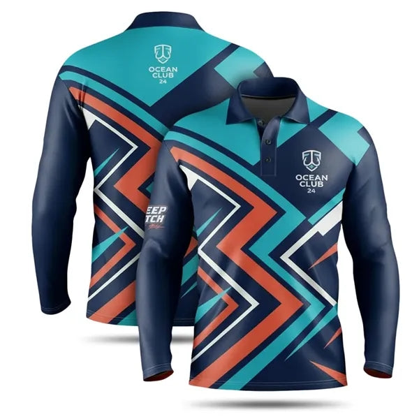 Unisex Mesh Long Sleeve Fishing Polo Shirt