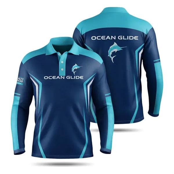 Unisex Long Sleeve Fishing Polo Shirt-165G UPF50+ Mesh