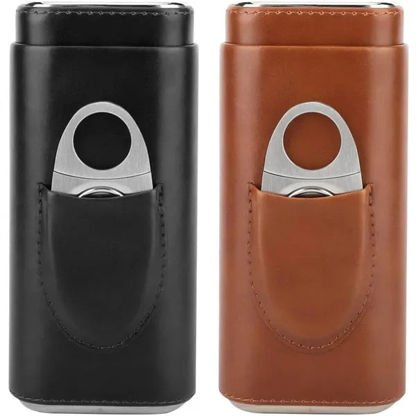 Leather Cigar Case with Cutter