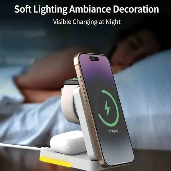 3 in 1 Foldable Magnetic Wireless Charger Stand