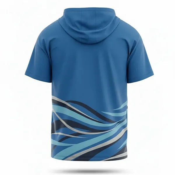 Sublimated Spun Polyester Short Sleeve Hoodie (Unisex)