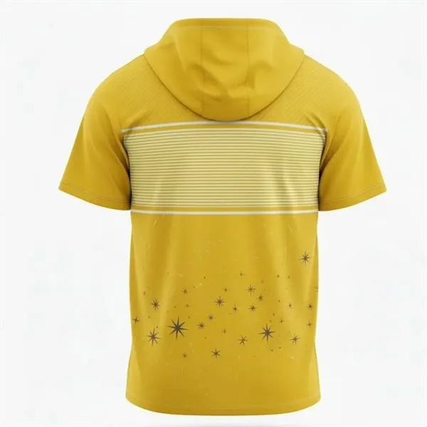 Short Sleeve Spandex Interlock Hooded T Shirt