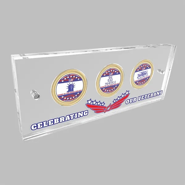 Acrylic Coin Display / Holder Vibrant UV color