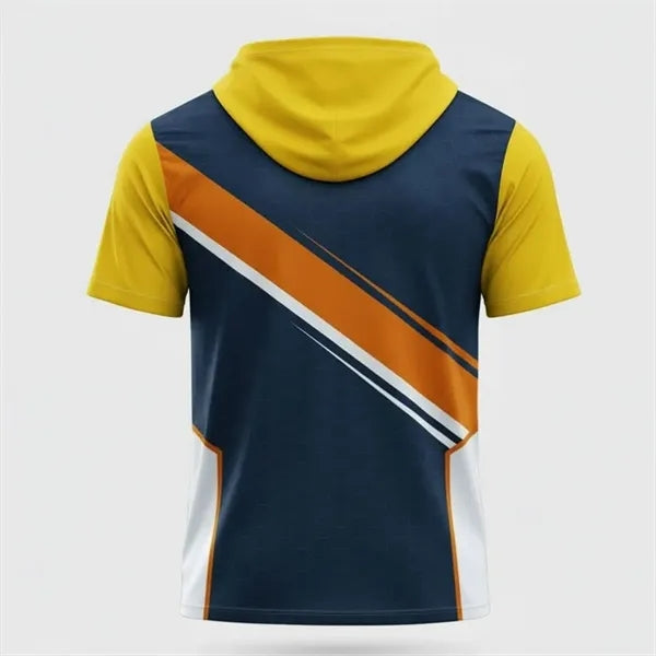 Sublimated 180G Silk Feel Short Sleeve Hooded T-Shirt