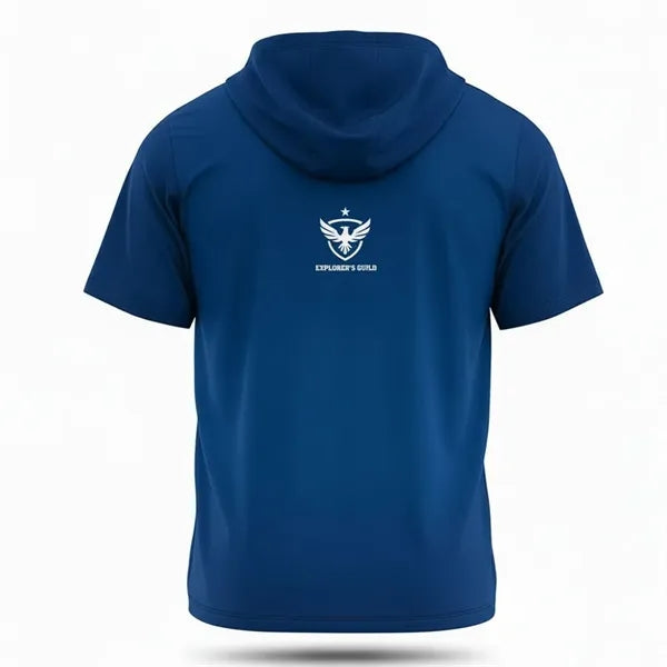 UPF Microfiber Hooded Quarter Zip T-Shirt (Full Color)