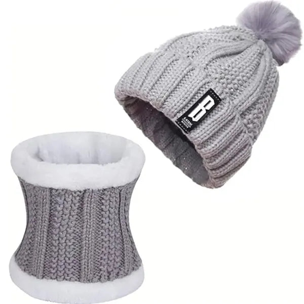 Warm Knit Hat and Scarf Set