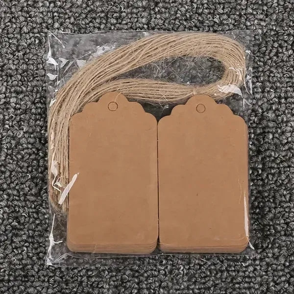 100 Per Pack Kraft Paper Hang Tags Gift Card Label