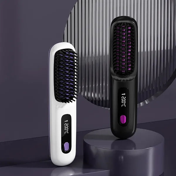 Cordless Portable Hair Straightening Brush