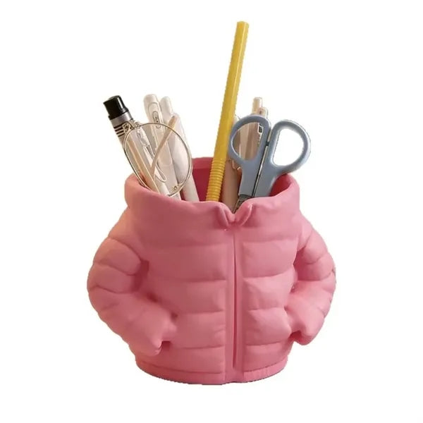 Puffer Jacket Pen Holder Desk Organizer
