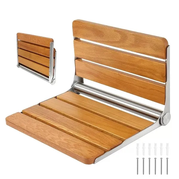 Custom Wall-Mounted Folding Wooden Chair