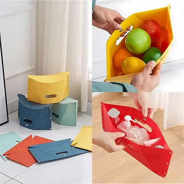 Plastic Stool with Storage Multifunctional Portable Folding