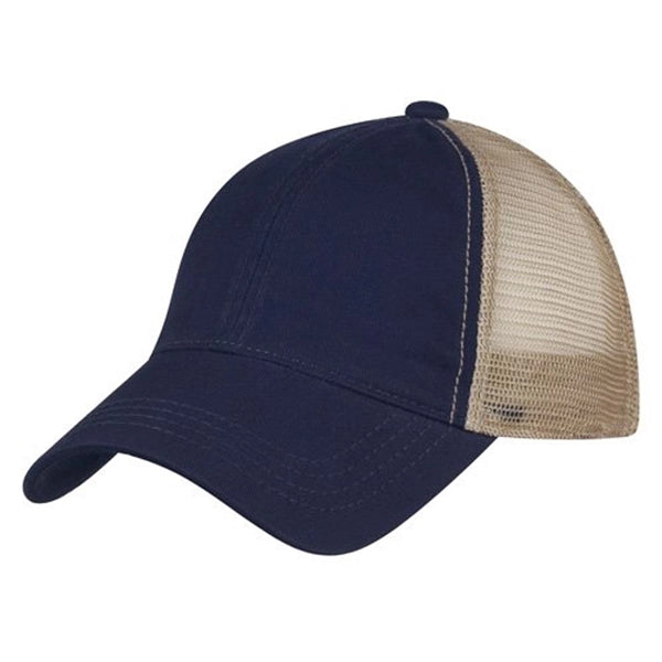 Washed Cotton Mesh Back Trucker Cap
