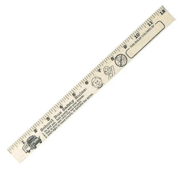 School Bus Safety "U" Color Rulers - Natural wood finish