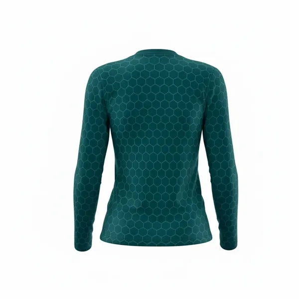Women's Sublimated Waffle Grid Long Sleeve T Shirt