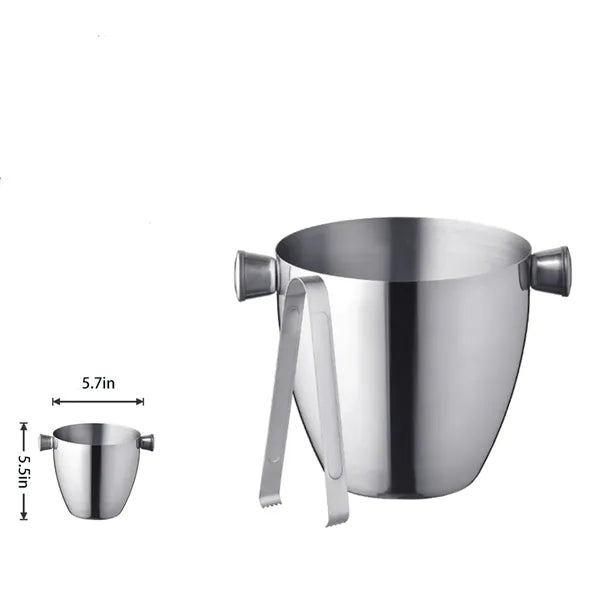 Stainless Steel Ice Bucket With Clip