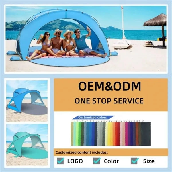 Dual Zipper Doors UV Protection Beach Tent