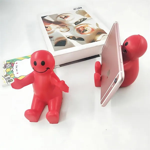 PU Foam Phone Stand - Stress-Relieving & Smiling Face Design