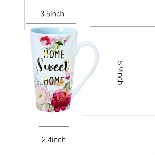 10oz Floral Ceramic Mug w/ Handle