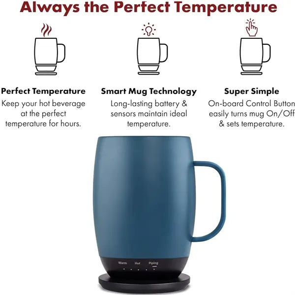 12oz Adjustable Heat Smart Warmer Stainless Steel Mug Set