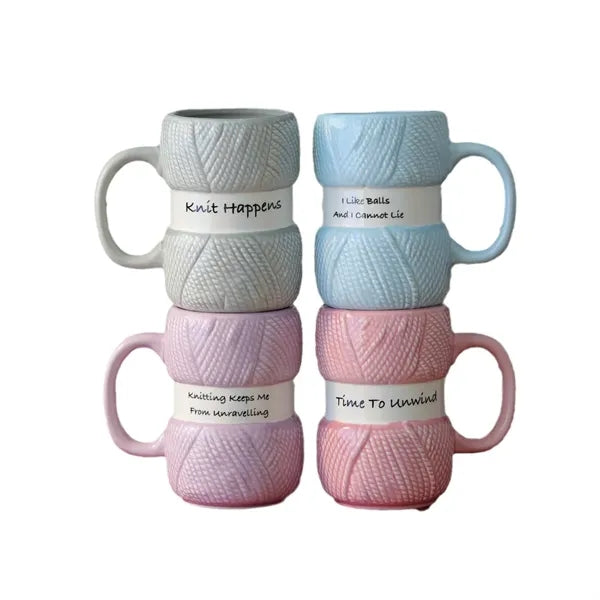 12oz Knitting Yarn Ball Ceramic Mug