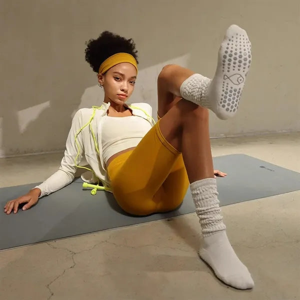 Womens Yoga Socks Combed Cotton Nonslip Sock Soles