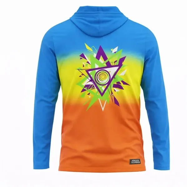 Long Sleeve Sublimated Hooded T Shirt Unisex