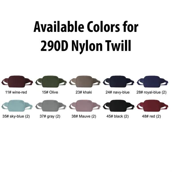 290D Nylon Twill Minimalist Large Belt Bag 2L