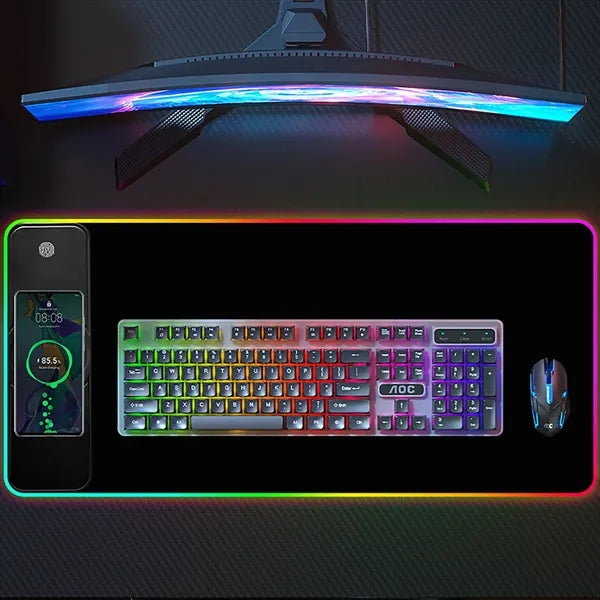 LED Wireless Charging RGB Gaming Mouse Pad 15W