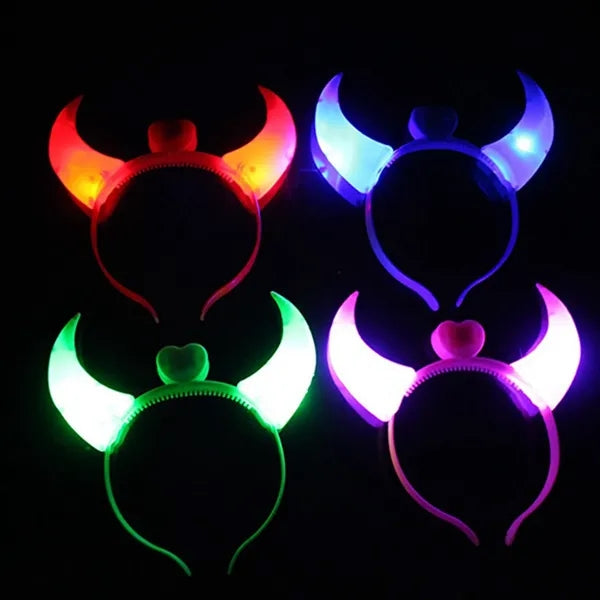 Halloween LED Devil Horns Light-Up Headband