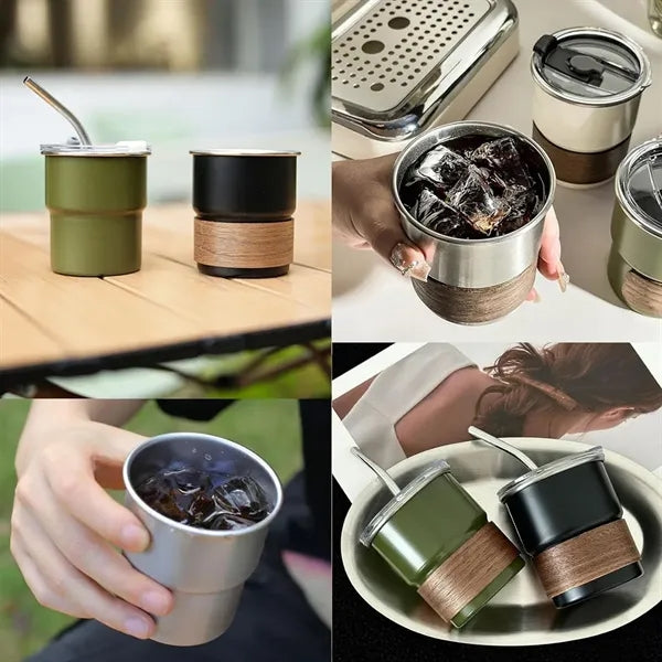 10 oz Steel Tumblers with Lid and Straw