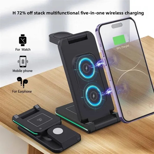5 In 1 Foldable Wireless Charger Phone Stand