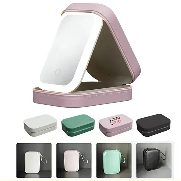 Travel Makeup Bag with LED Mirror